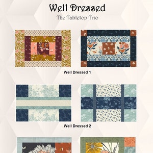 PDF Well Dressed TRIO Quilted Placemat Patterns - Digital Download - Place Mat Sewing Quilt Pattern - Quick & Easy! 8 Patterns included!