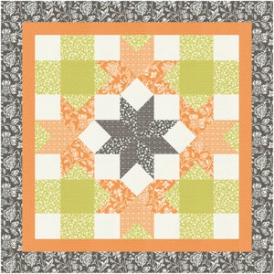 PDF Star Lilies Quilt Pattern Wall Hanging Table Topper - Great for Christmas & Holidays - Fast and Easy Victory Block - No Y seams!