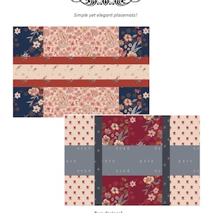 PDF Well Dressed 2 Quilted Placemat Pattern - Digital Download - Place Mat Sewing Quilt Pattern - Quick & Easy! For fat quarters or yardage