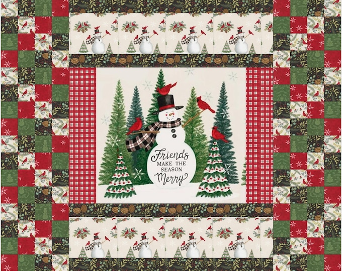 Sugar Date quilt pattern – hard copy – Flabby Tabby Designs Winter Friends Panel Lap Quilt Pattern 50 x 60 inches Christmas