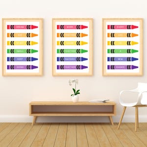 3 Crayon Posters Motivational School Inspirational Classroom Decor Digital Download