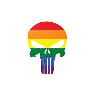 Punisher Skull Pride Flag Sticker Kiss-Cut Vinyl Decal