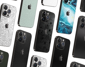 Für iPhone 17 16 15 14 13 12 11 Pro Max Plus Mini Skin/Folie Schutzfolie Aufkleber Vinyl Wrap Decal Case Hülle Rückseite Made in Germany