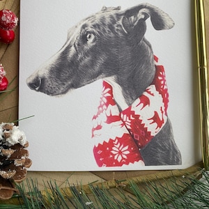 Carte de voeux de Noël Whippet