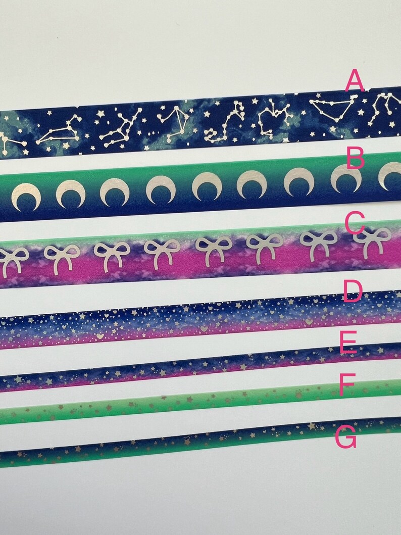 50cm Washi Sample Simply Gilded Galaxy Aurora Shooting Stars - Etsy