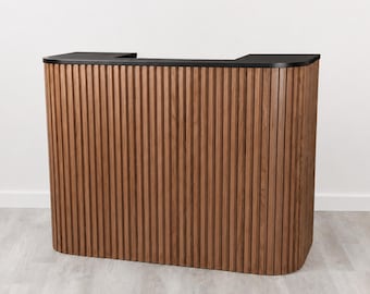 Eden Walnut Square Tambour Reception Desk — Large (59")