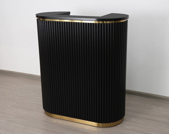 39 Black Tambour Reception Desk Free Shipping K9001SBLACK Etsy