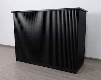59&quot; Black Tambour Reception Desk - Free Shipping (K9004-BLACK)