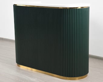58&quot; Evergreen Tambour Reception Desk - Free Shipping (K9001-EVERGREEN)