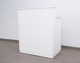 39&quot; White Tambour Reception Desk - Free Shipping (K9002-WHITE)