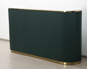 83" Evergreen Tambour Reception Desk - Free Shipping (K9001G-EVERGREEN)