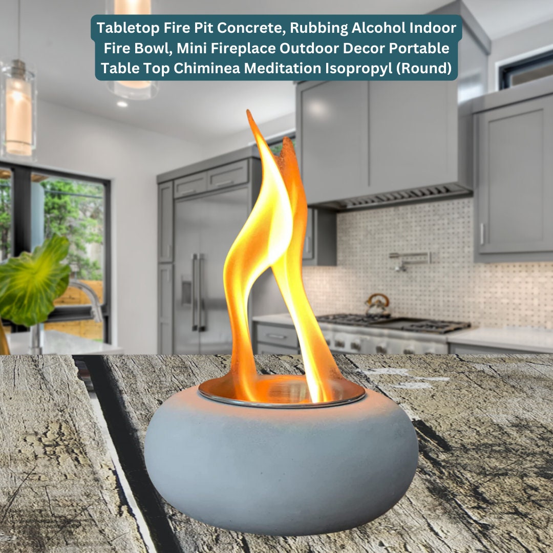 Cement Tabletop Fire Pit Concrete Fire Bowl Decorative Concrete Bowl