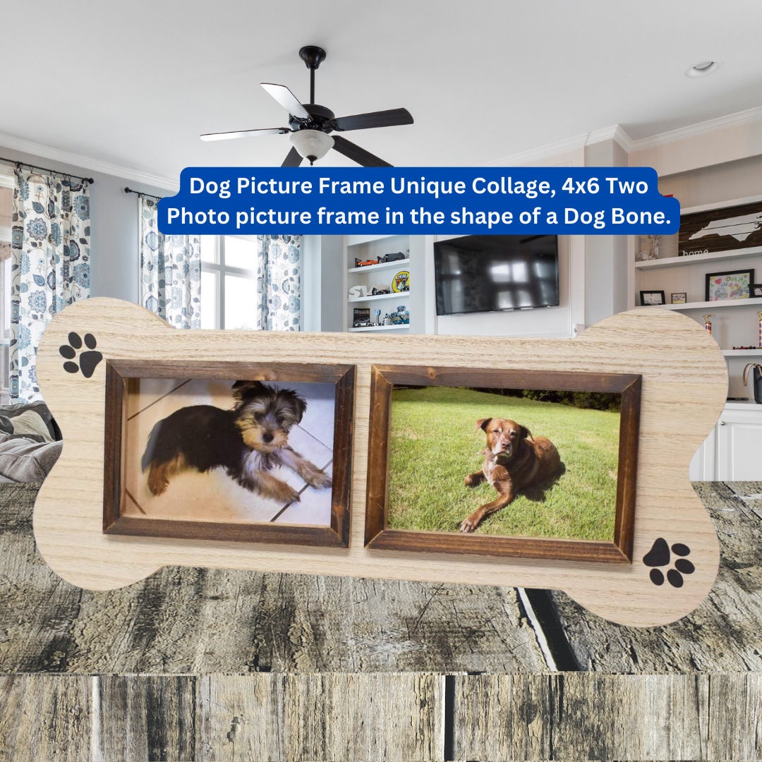 Handcrafted Bone Shaped Dog Picture Frame Dog Decor picture