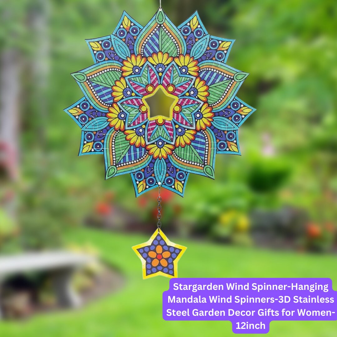 Stargarden Wind Spinnerhanging Mandala Wind Spinners3d Etsy