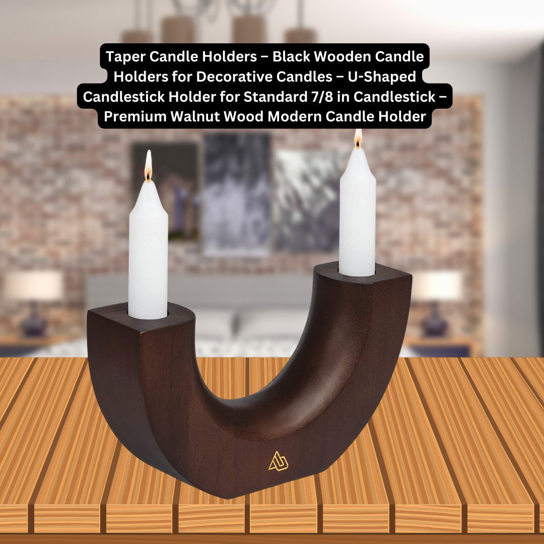 Taper Candle Holders Premium Walnut Wood Modern Candle Holder Black Wooden Candle Holders for Decorative Candles Etsy Canada