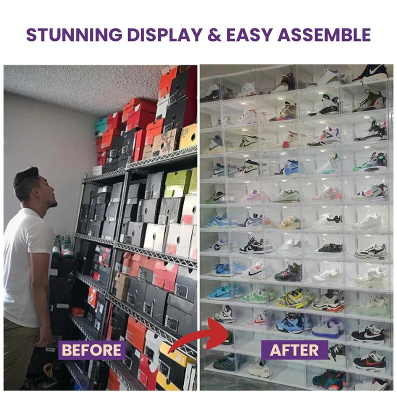 Sound Control Led Light Shoe Box LED Lighted Display Case Etsy