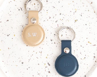 Apple AirTag Hülle personalisiert - Lederoptik - AirTag Case - Airtag Schlüsselanhänger - Case - viele Farben - besonderes Geschenk