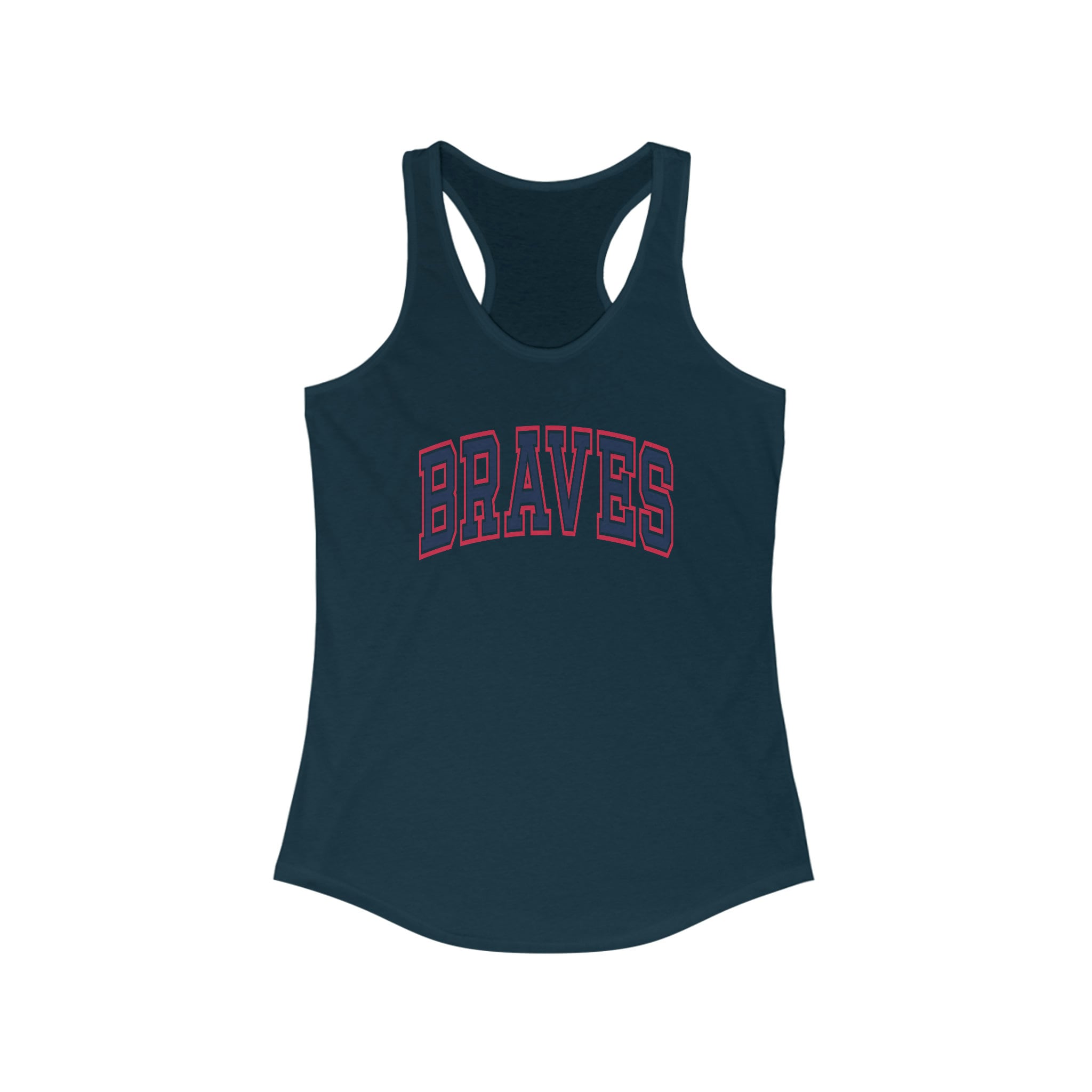 Women's Touch Gray/Navy Atlanta Braves Home Run Tri-Blend Sleeveless T-Shirt Size: Small