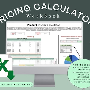 Product Pricing Calculator, Pricing Sheet, Pricing Template, Small Business Planner, Business Spreadsheet, Profit Calculator, Excel Template