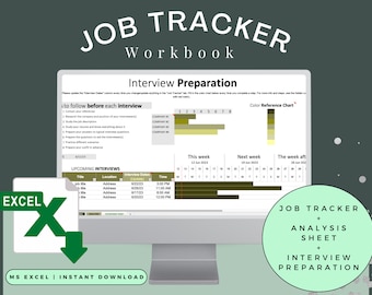 Suivi des candidatures, Modèle Excel, Planificateur d'entretiens d'embauche, Feuille de calcul de recherche d'emploi automatisée, Préparation aux entretiens, Outils d'organisation