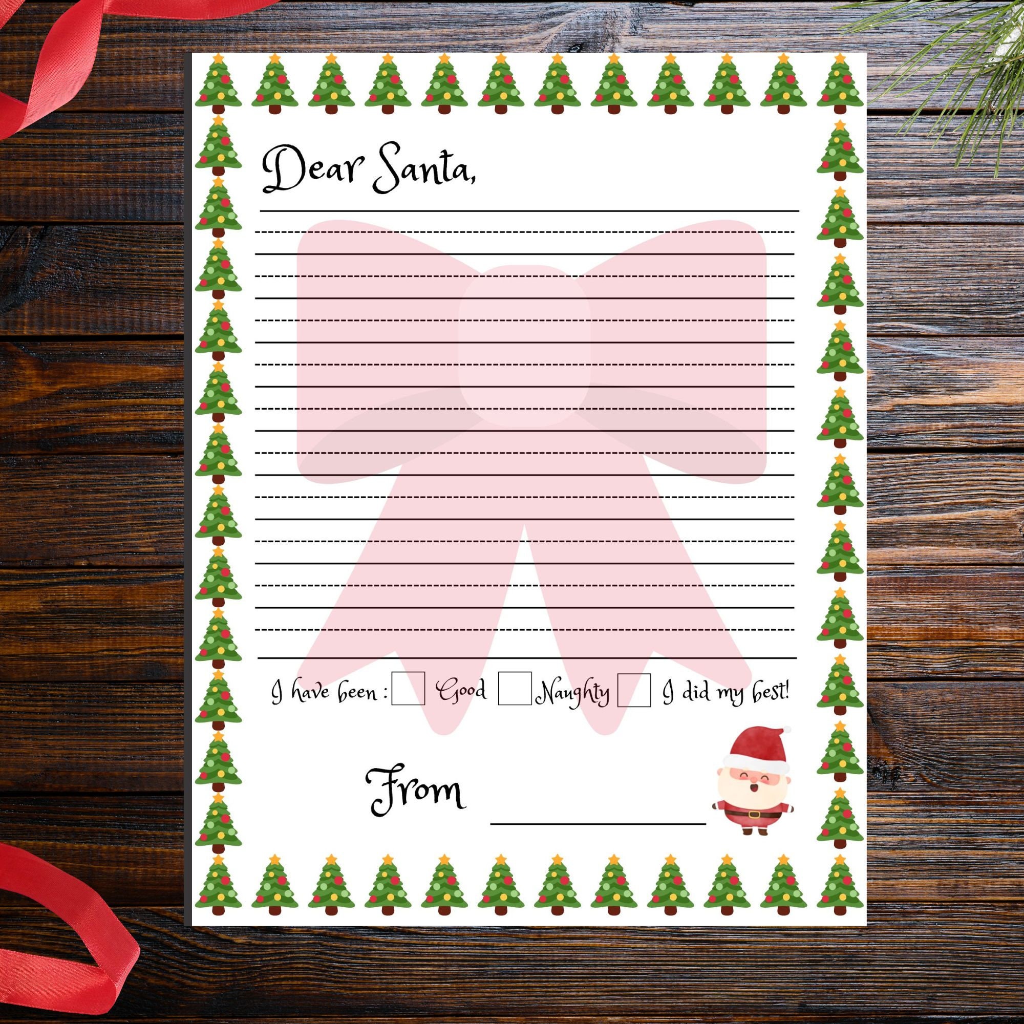 Printable Dear Santa Letter Instant Download Letter to Santa - Etsy