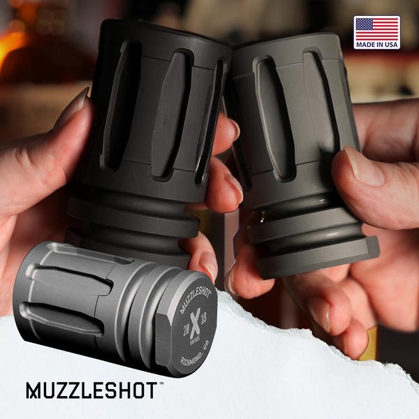 Muzzleshot Tactical Shot Glass, Unique Military Retirement Gift