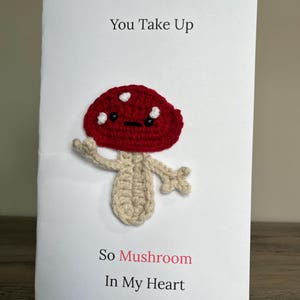 Tarjeta de hongo de ganchillo / Tarjeta de amor de ganchillo / Regalo hecho a mano