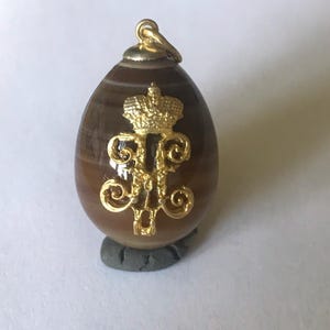 Faberge Imperial Era Silber Gold Osterei Anhänger