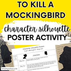 To Kill a Mockingbird Character Silhouette Poster Activity, To Kill a Mockingbird Activity, To Kill a Mockingbird Poster, Harper Lee