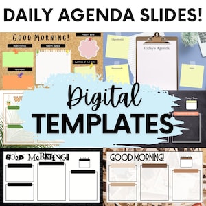 Daily Agenda Slides, Daily Agenda Template, Digital Daily Agenda, Morning Meeting, Classroom Management, Lesson Planning, Back to School
