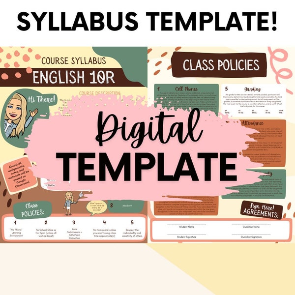 Math Syllabus Template High School Etsy