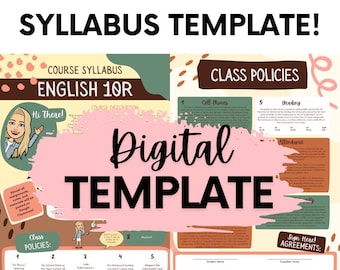 Syllabus Template, Course Syllabus, High School Syllabus, Class Syllabus, Syllabi, Course Overview