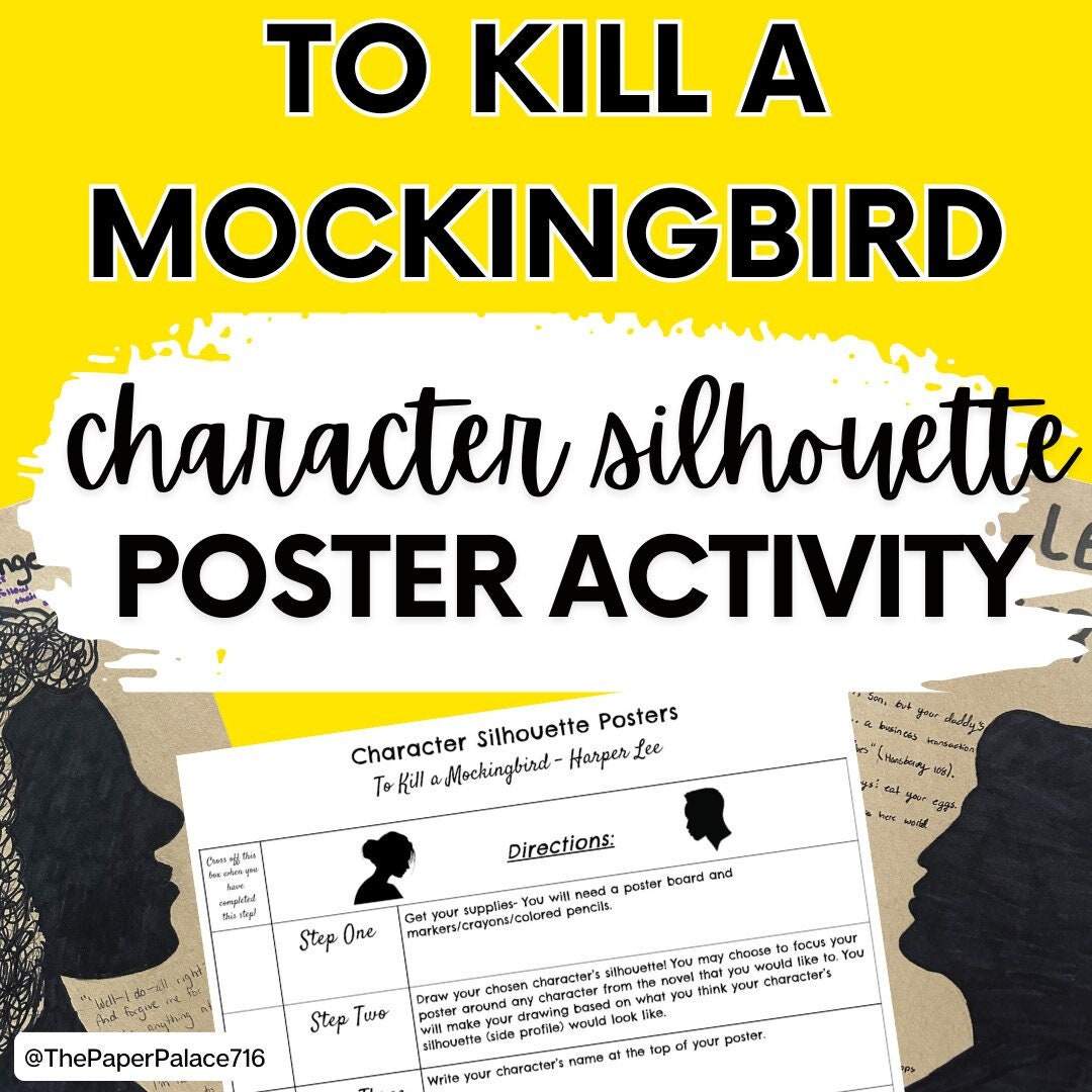 To Kill a Mockingbird Character Silhouette Poster Activity, to Kill a ...