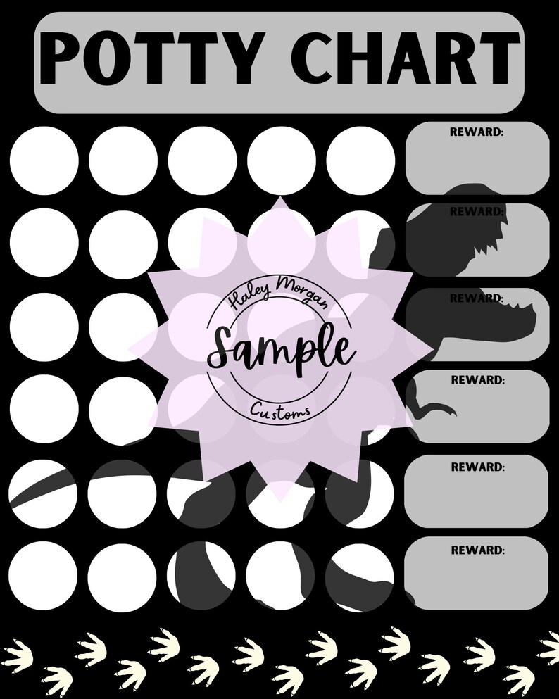 Potty Training Chart, Potty Chart, Potty Reward Chart, Potty Training