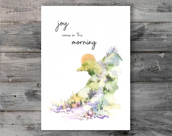 Watercolor Christian Condolence Card, Bible Verse Sympathy Card