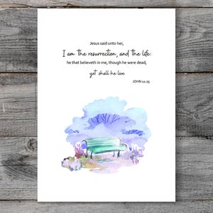 Carte de sympathie chrétienne, carte de sympathie religieuse, condoléances, verset de la Bible, message de sympathie, aquarelle, papier cartonné lin premium