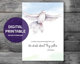 Tarjeta De Confirmación Religiosa Con Versículo Bíblico. Tarjeta de confirmación para niño o niña. Recuerdo de regalo de confirmación. DESCARGA DIGITAL, IMPRIMIBLE