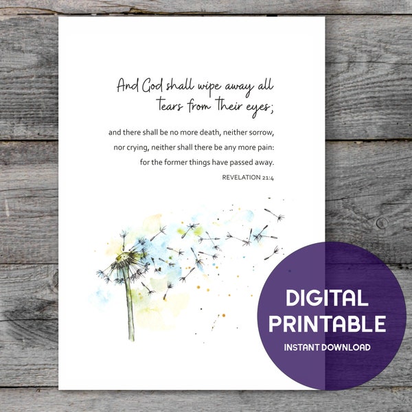 Religious Sympathy Card, Condolence Card, Bible Verse, Sympathy Message - DIGITAL DOWNLOAD, PRINTABLE