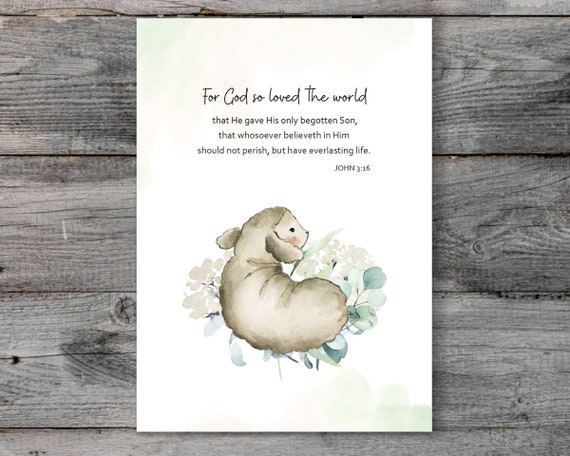 Christian Easter Card, Religious Easter Card, Bible Verse, Unique Easter Message, Watercolor Artwork, Premium Linen Cardstock