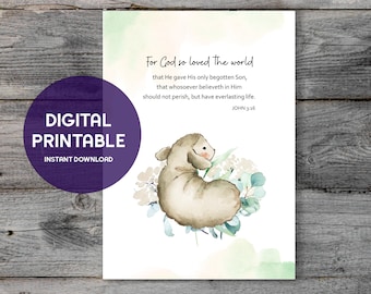 Christelijke Paaskaart, Religieuze Paaskaart, Bijbelvers, Unieke Paasboodschap - DIGITALE DOWNLOAD, AFDRUKBAAR