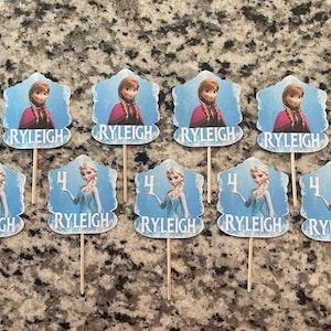 Personalized Frozen Cupcake Toppers