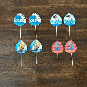 Personalized Moana Cupcake Toppers