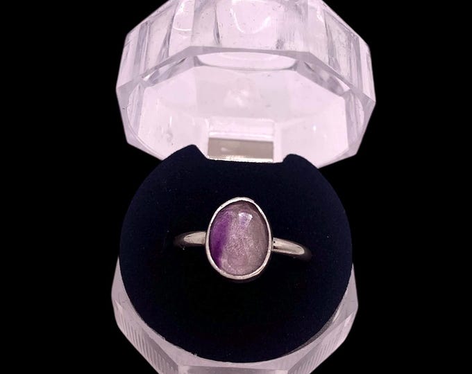 Amethyst and Sterling Silver Ring. Gift for her Gift for him February birthday Aquarius Christmas Gift