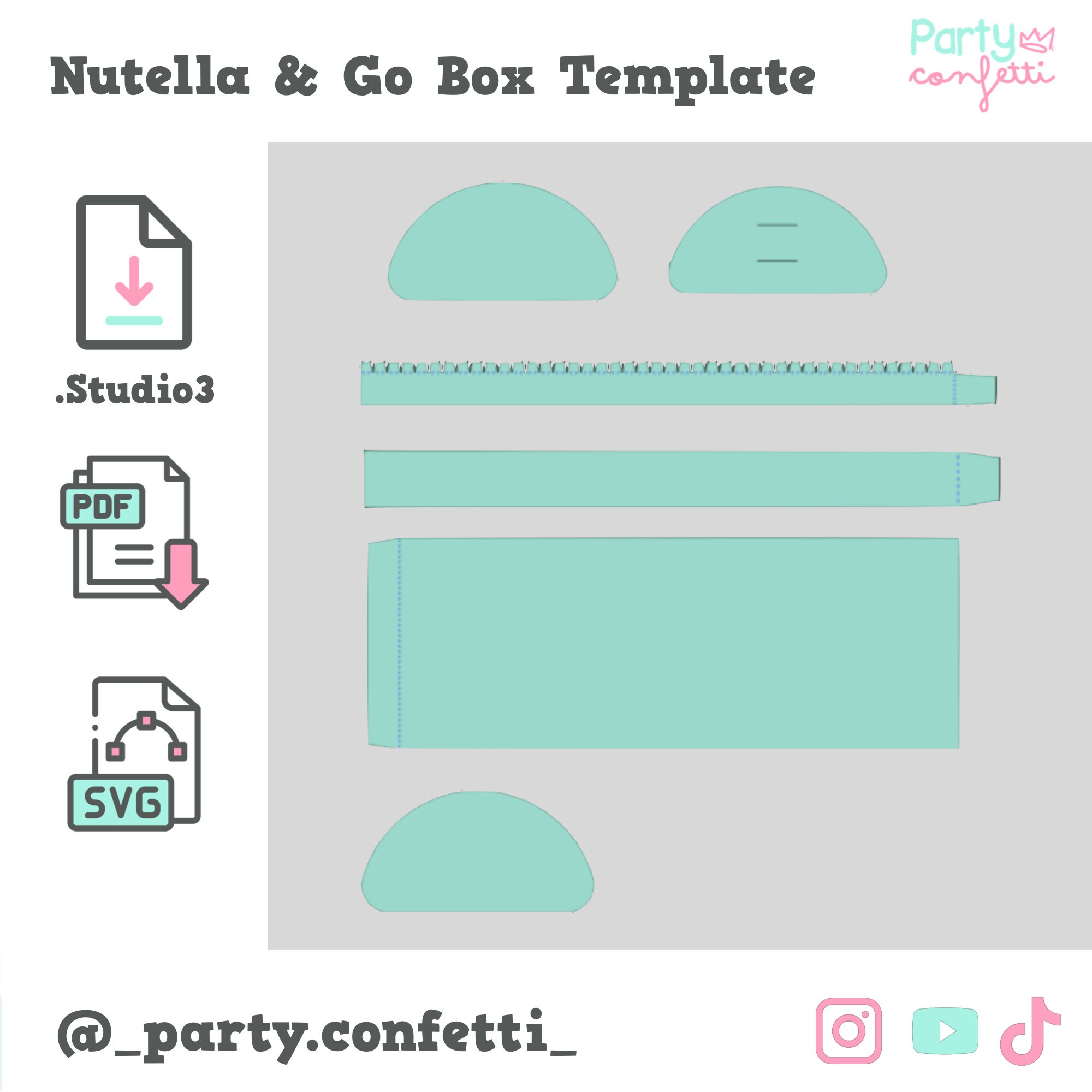 Nutella &amp; Go Template Silhouette Cricut Pdf SVG - Etsy
