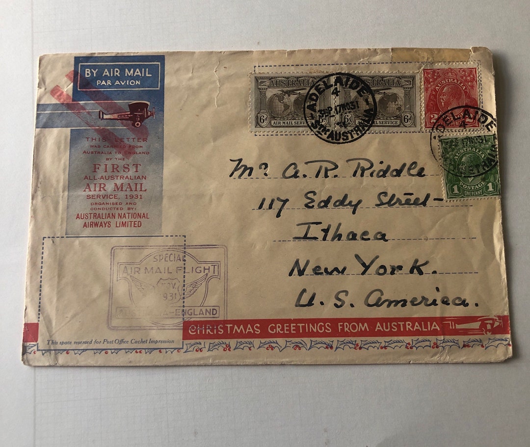Australia First All Australian Airmail Service 1931 Cover 6d Etsy
