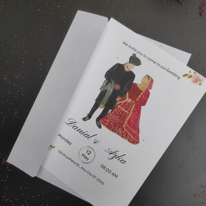 Carte d'invitation d'illustration de mariage personnalisée /Safe The Date Card /Carte de mariage personnalisée / Carte de voeux personnalisable