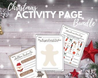 Christmas Activity Book Worksheets for Preschool Kids