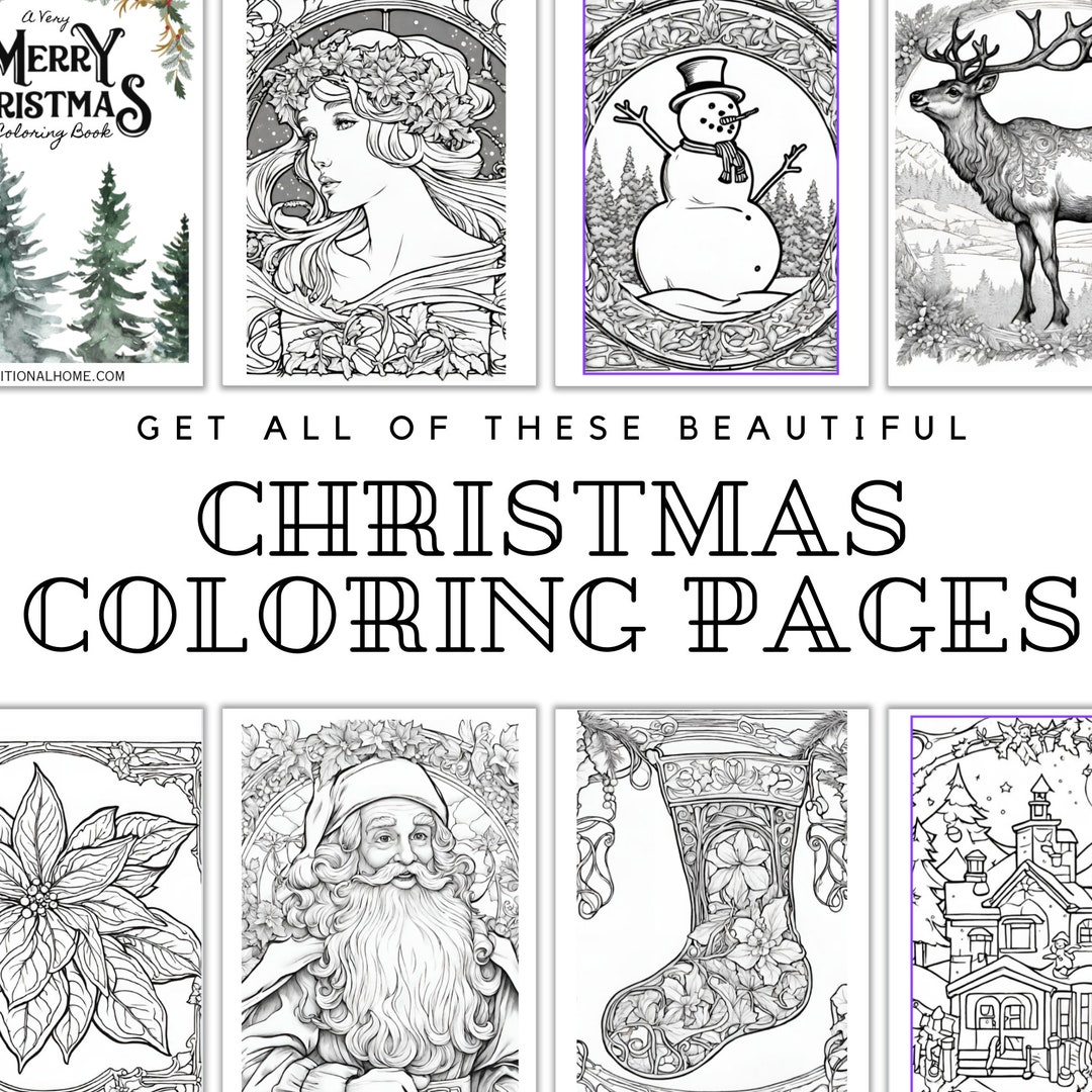 Christmas Holiday Coloring Pages Book for Children and Adults - Etsy