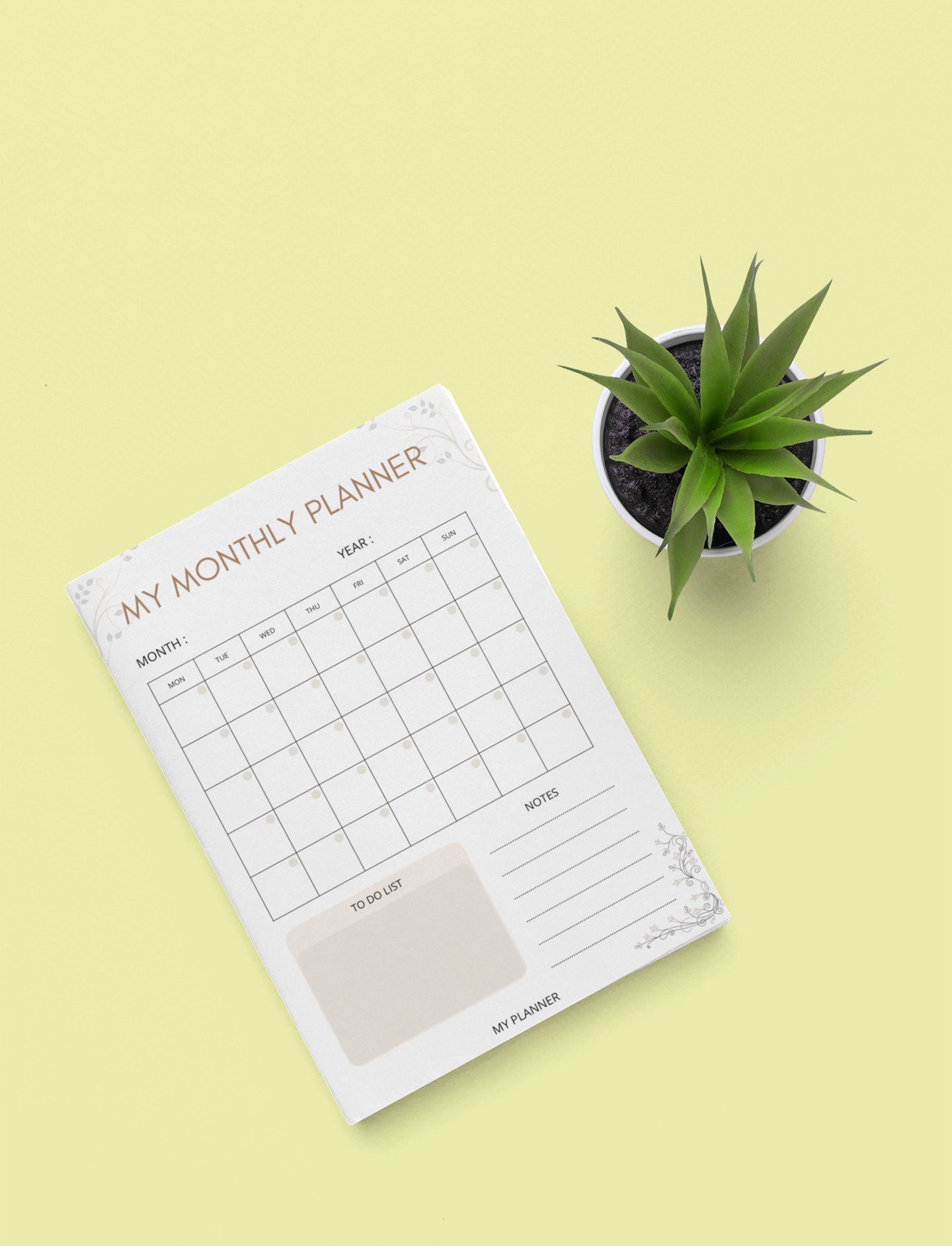 Monthly Digital Planner, Planner Notepad, Daily Journal, iPad Planner ...