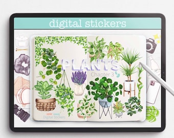 Plant Stickers For Digital Planner, Chapter 3, GoodNotes Stickers, GoodNotes Digital Sticker Book